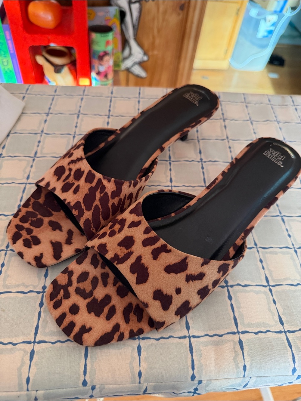 wild fable Leopard Print Open-Toe Slide Sandals - Brown/Black
